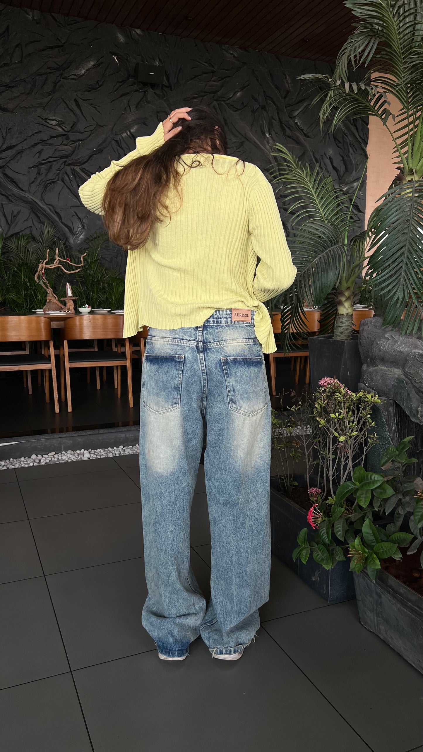 BAGGY FADED INDIGO WASH JEANS