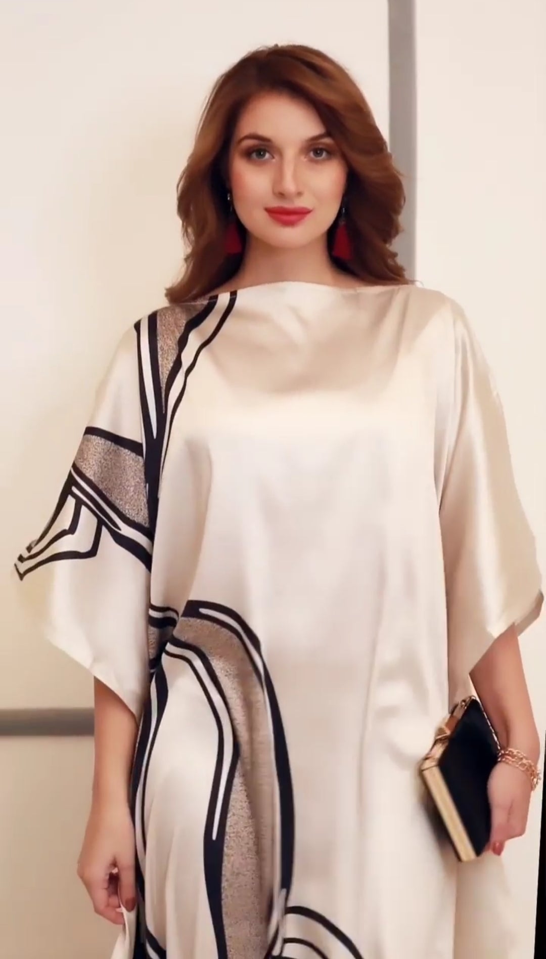 Abstract Kaftan Dress