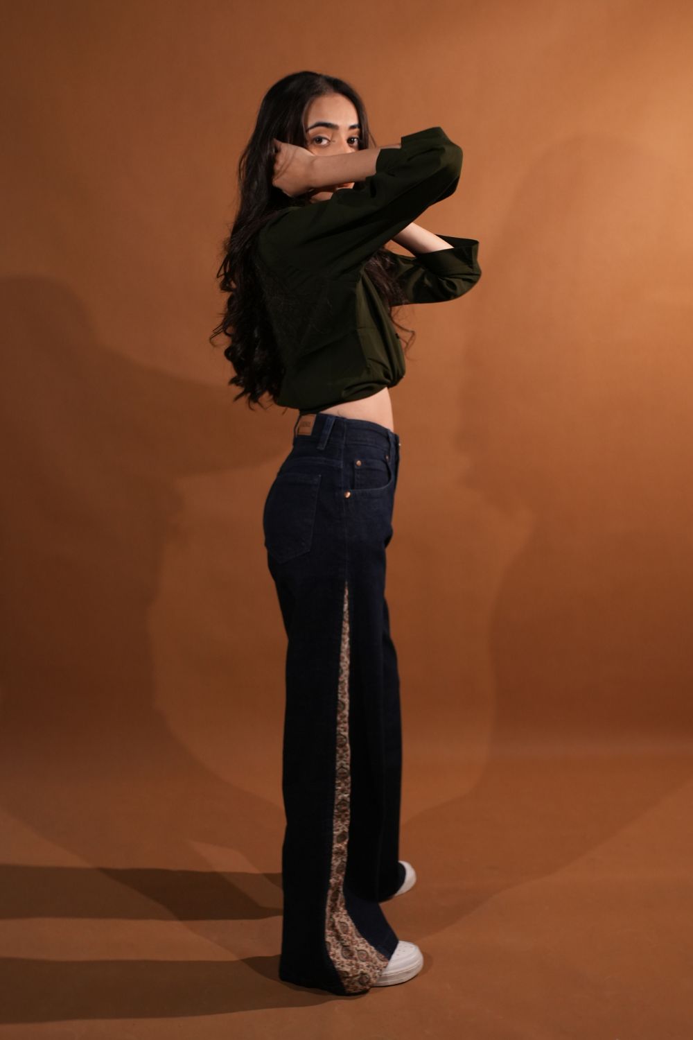 The Heritage Tapestry – Dark Blue Wide Leg Pant