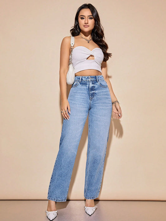 WISKER WIDE LEG JEANS – SKY BLUE