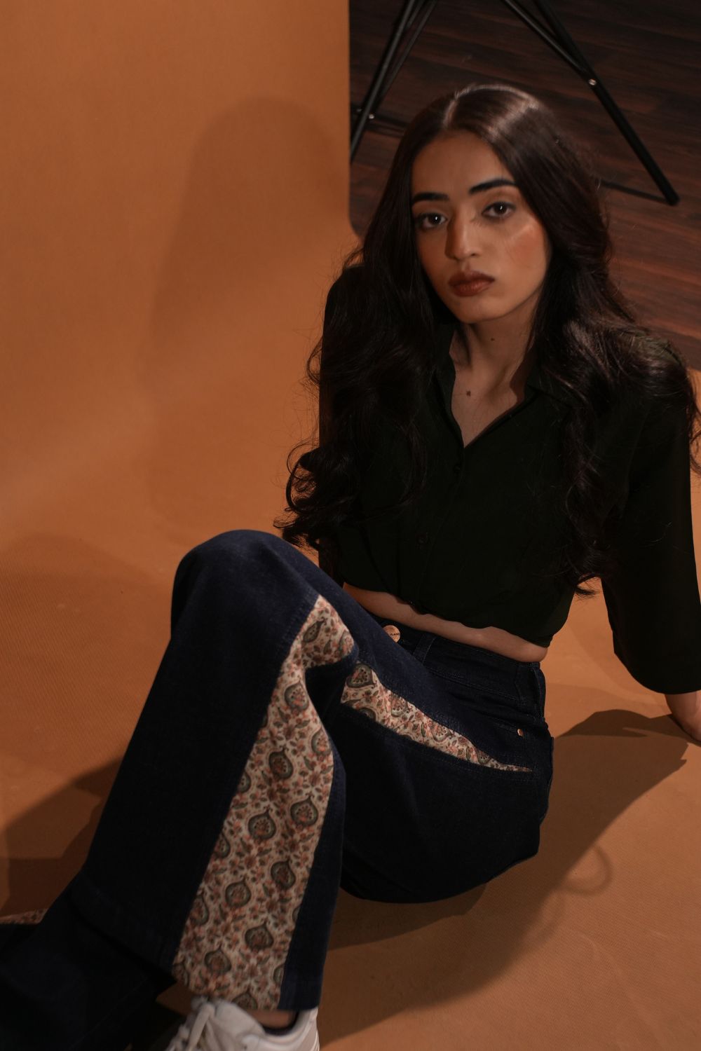 The Heritage Tapestry – Dark Blue Wide Leg Pant