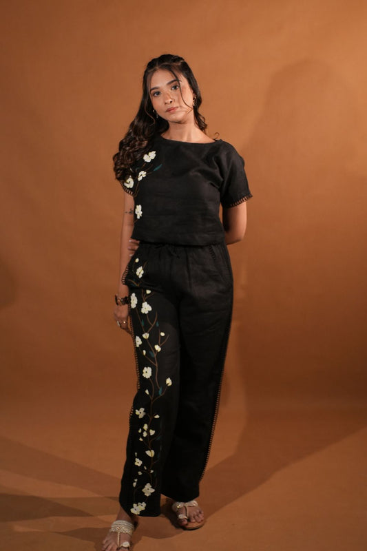 Black Floral Co-Ord Set
