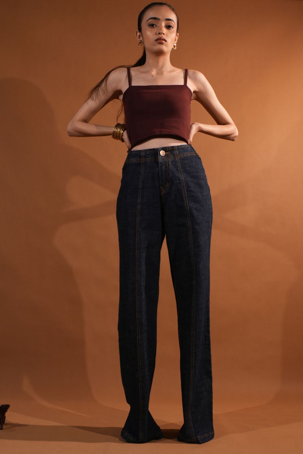 Pure-Line High Waist – Blue One-Piece Jeans