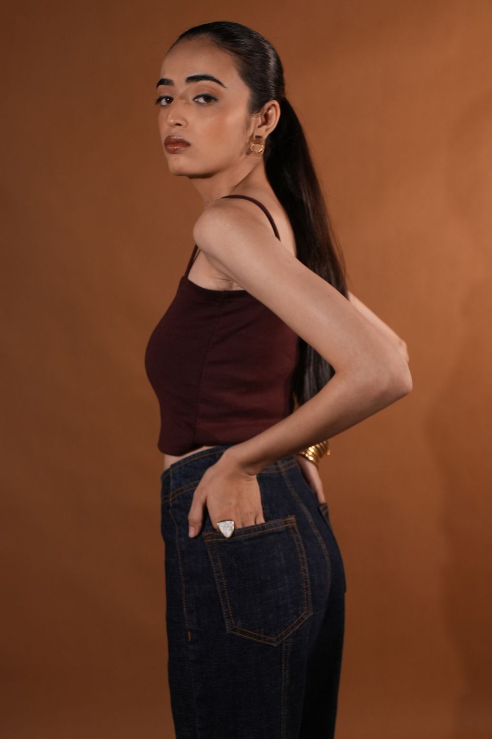 Pure-Line High Waist – Blue One-Piece Jeans