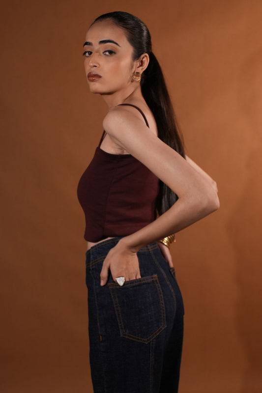 Pure-Line High Waist – Blue One-Piece Jeans