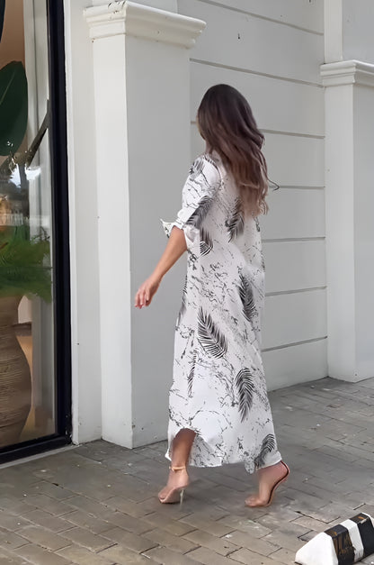 Palm Shirt Maxi Dress
