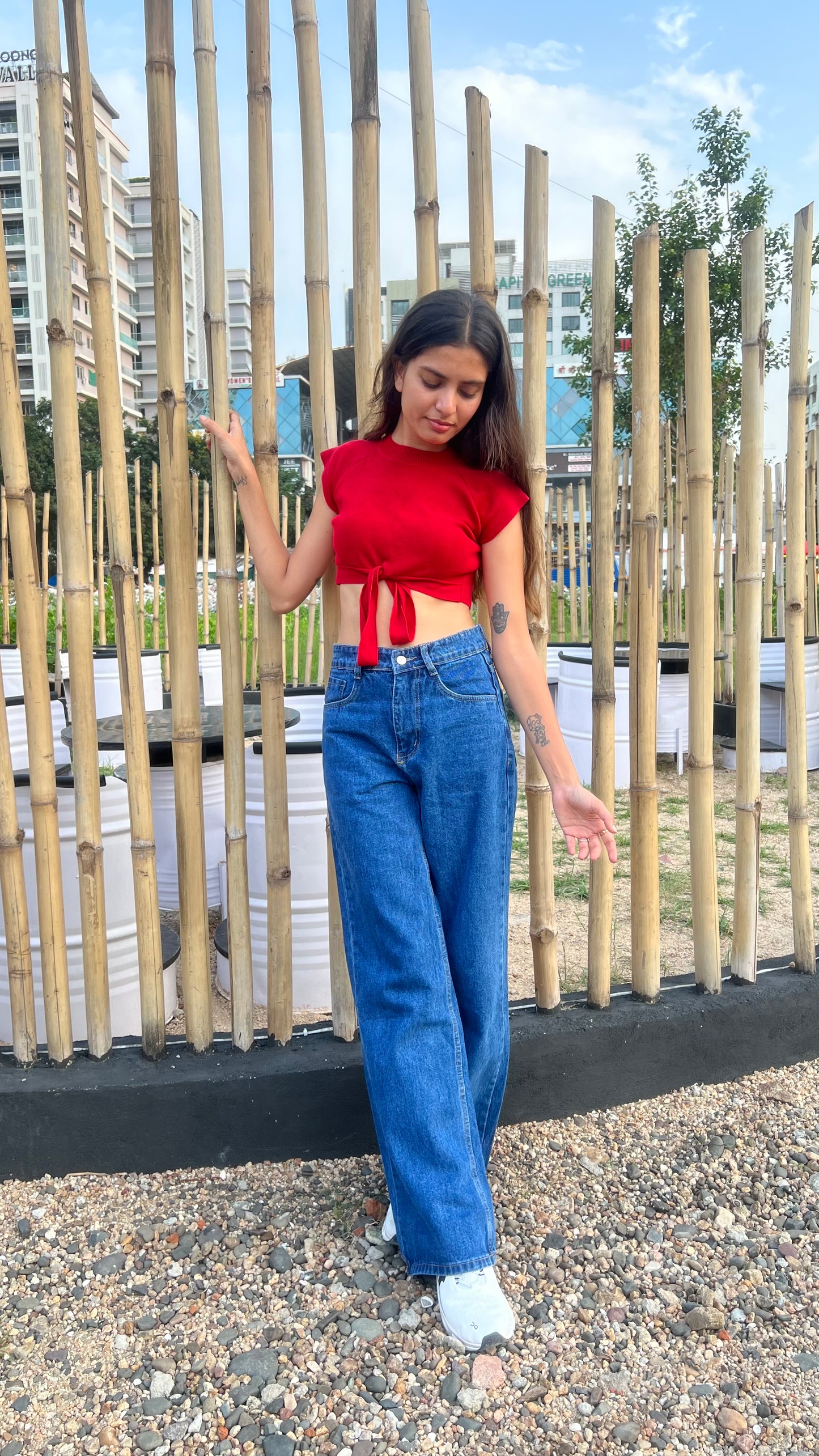 BAGGY STONE BLUE JEANS