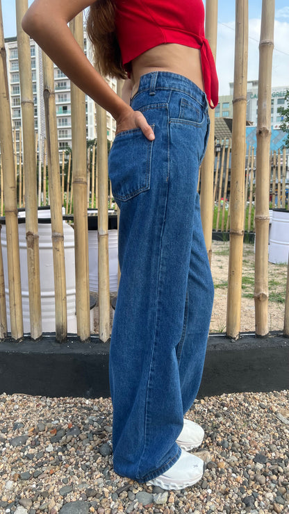 BAGGY STONE BLUE JEANS