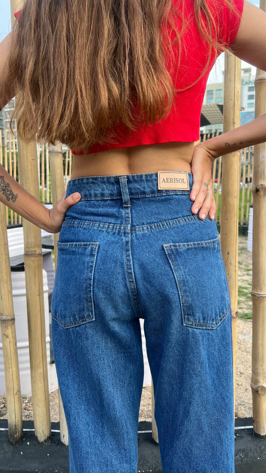 BAGGY STONE BLUE JEANS