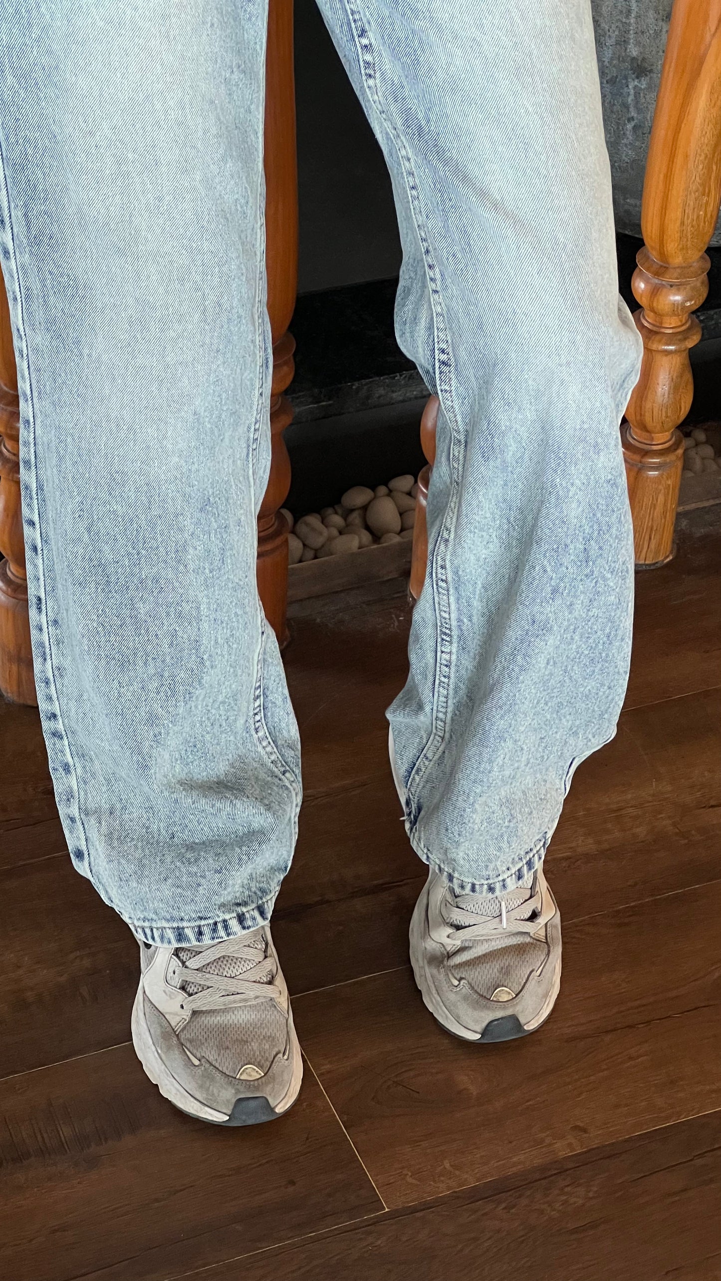 GLACIER WASH BLUE - EXTRA LENGTH AND EXTRA WIDE LEG JEANS