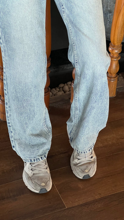 GLACIER WASH BLUE - EXTRA LENGTH AND EXTRA WIDE LEG JEANS