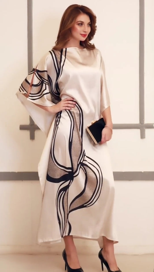 Abstract Kaftan Dress