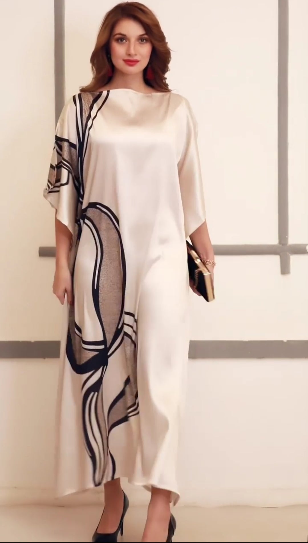 Abstract Kaftan Dress