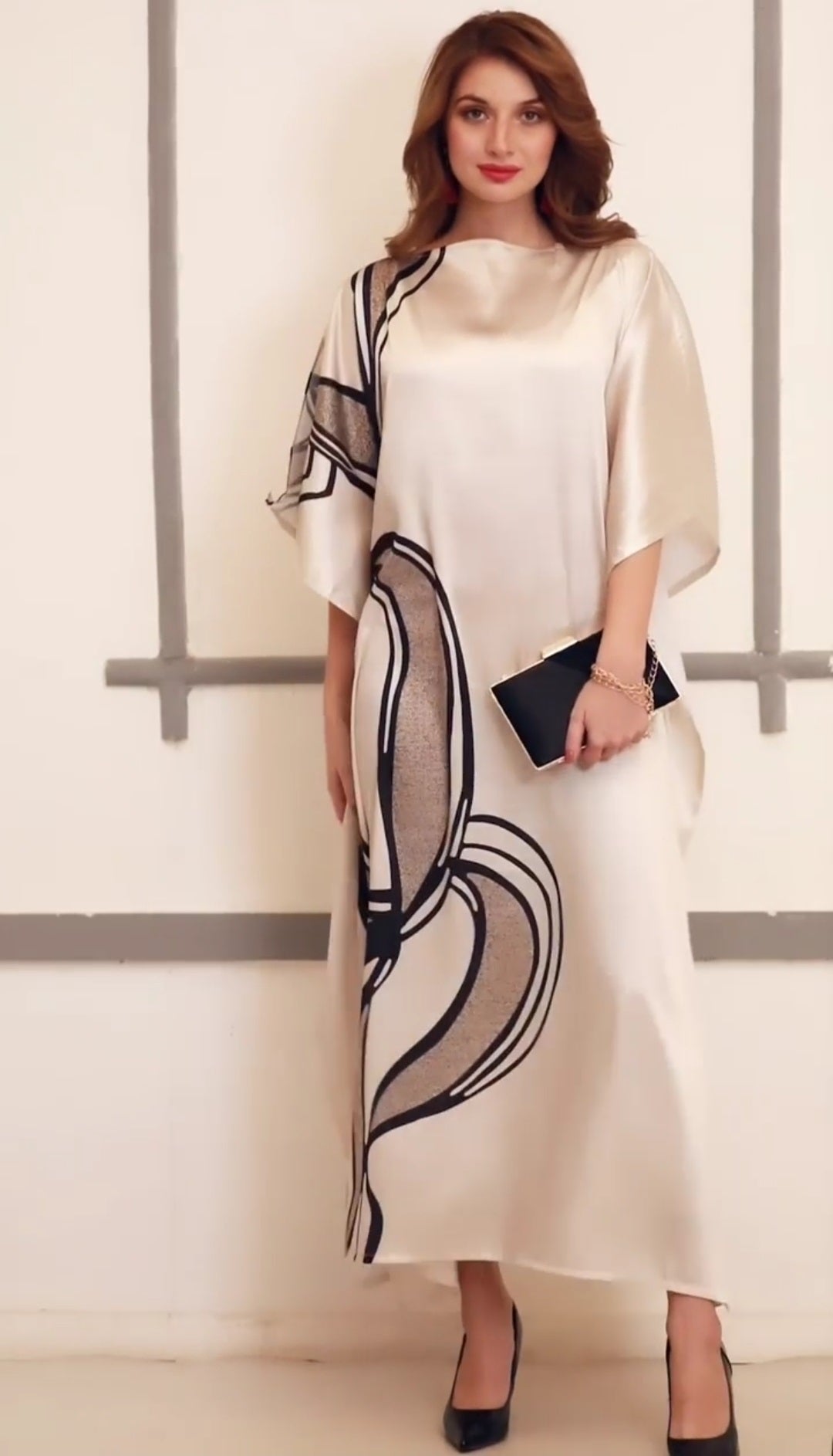 Abstract Kaftan Dress
