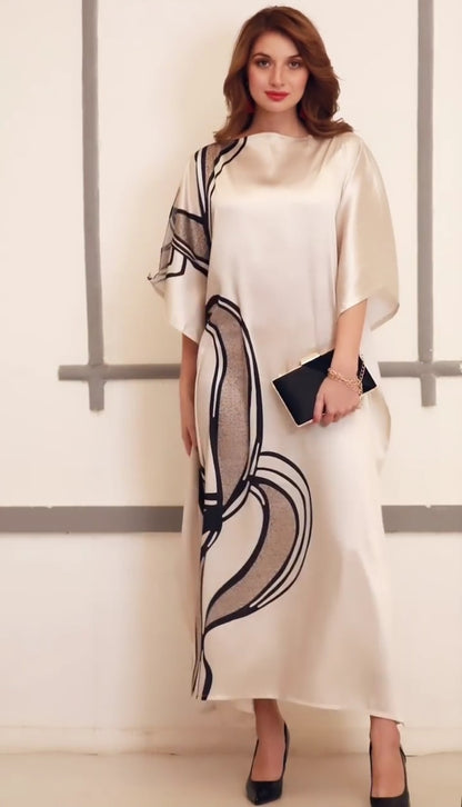 Abstract Kaftan Dress