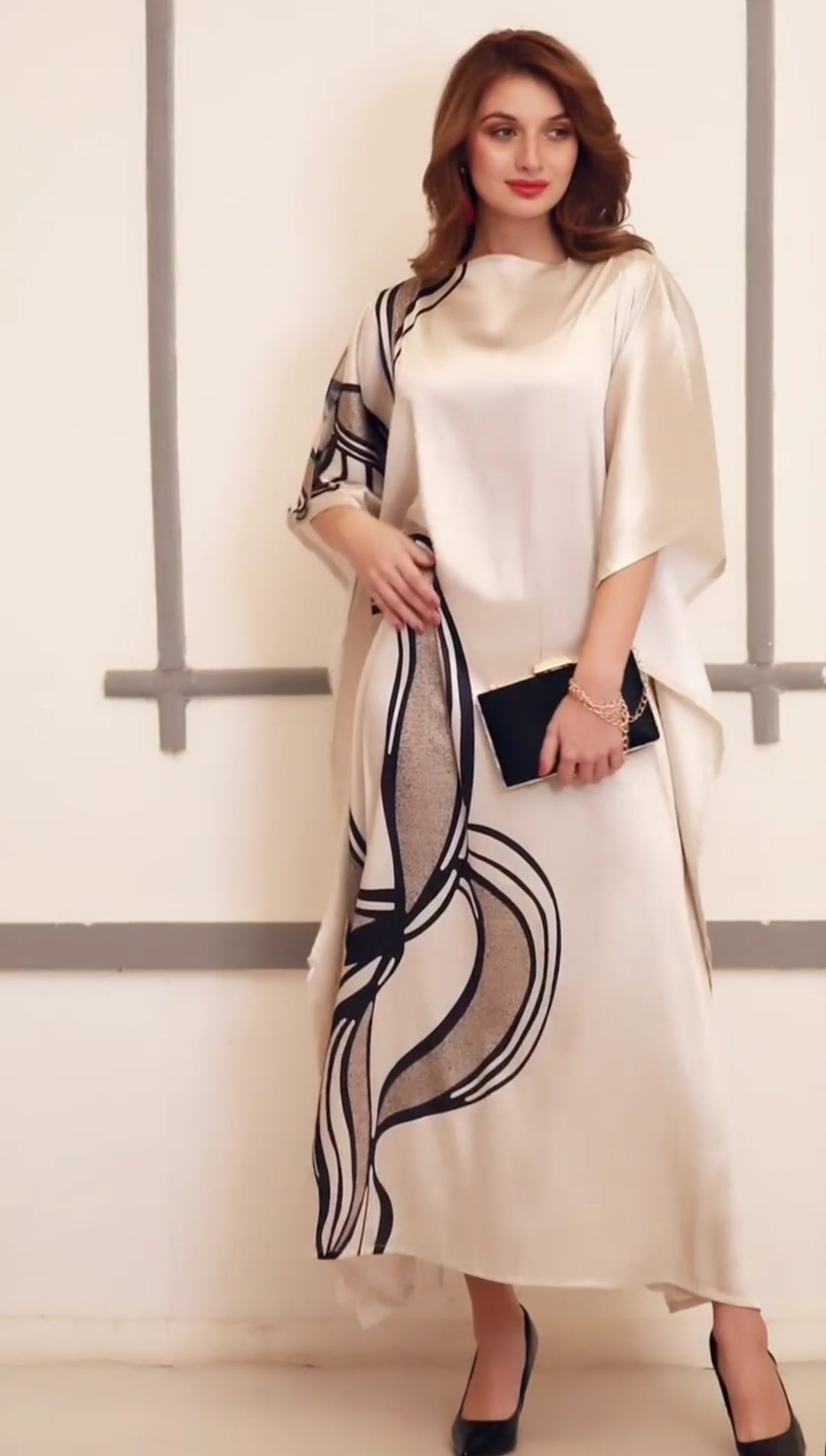 Abstract Kaftan Dress