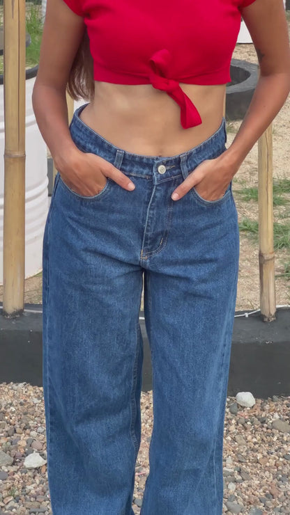 BAGGY STONE BLUE JEANS